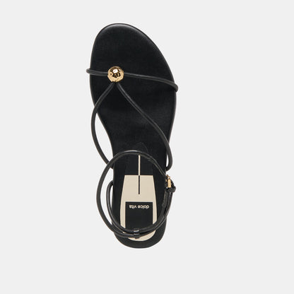 Dolce Vita SHOES Kenley Black Leather Sandals