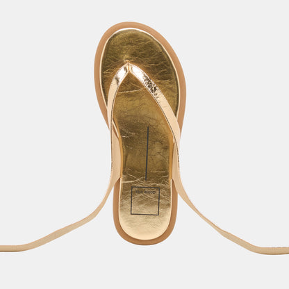 Dolce Vita SHOES Jayden Gold Distressed Leather Sandals