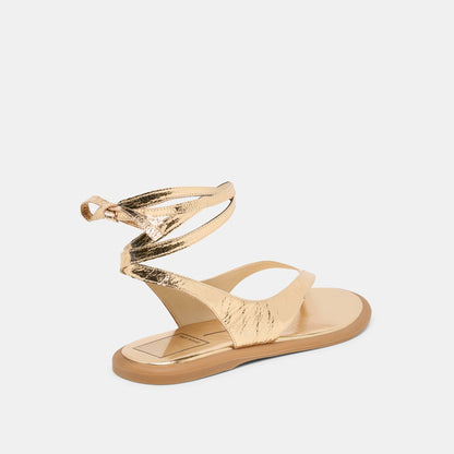 Dolce Vita SHOES Jayden Gold Distressed Leather Sandals