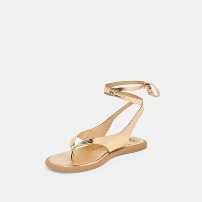 Dolce Vita SHOES Jayden Gold Distressed Leather Sandals
