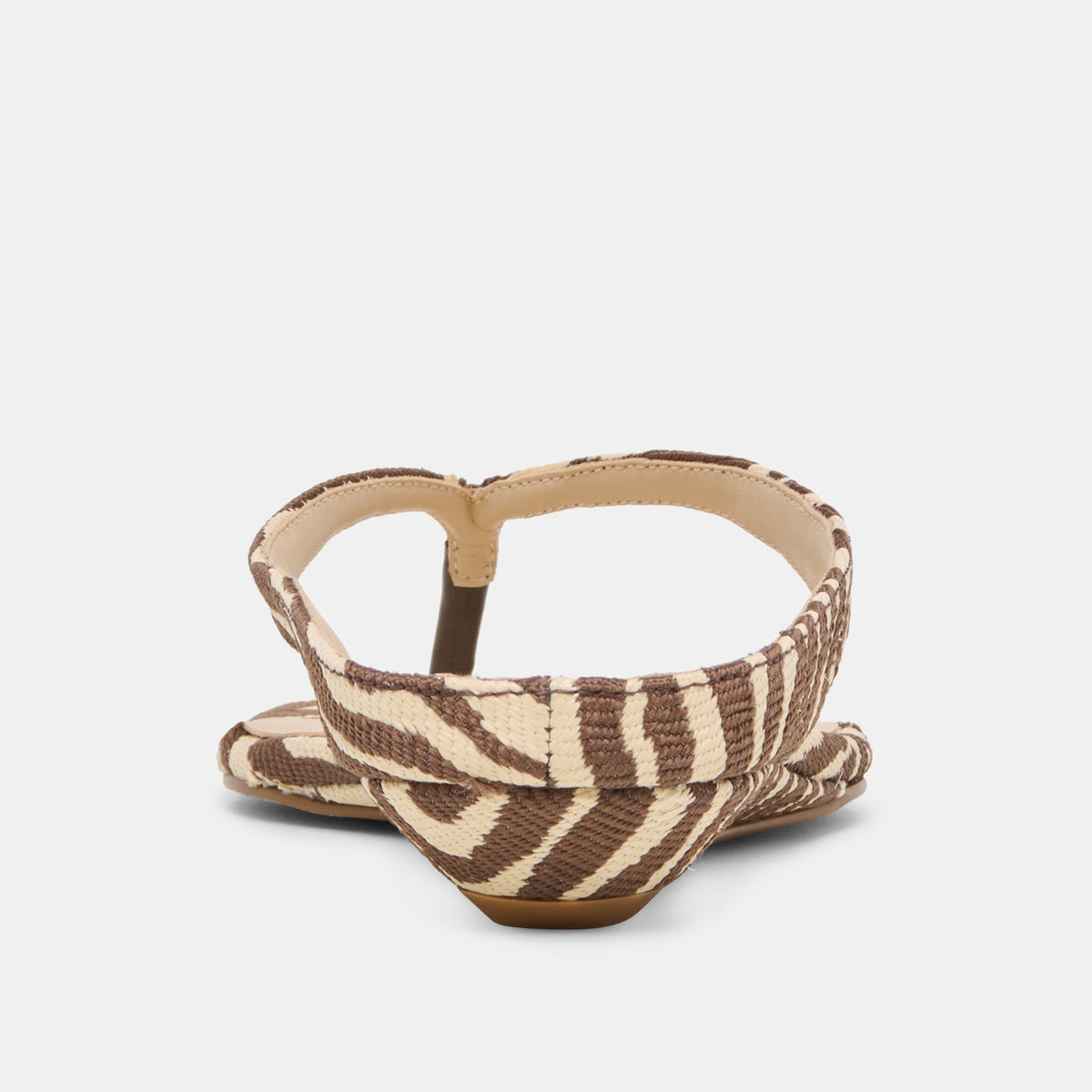 Dolce Vita SHOES GIZEL Beige Zebra Raffia Thong Square-Toe Sandals