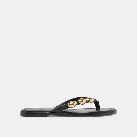 Dolce Vita SHOES Juny Black Leather Sandals
