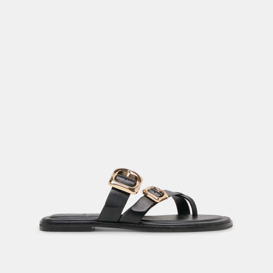 Dolce Vita SHOES Shore Black Leather Sandals