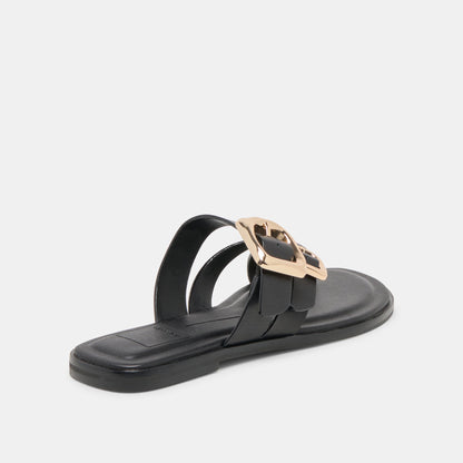 Dolce Vita SHOES Shore Black Leather Sandals
