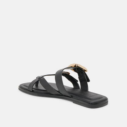 Dolce Vita SHOES Shore Black Leather Sandals