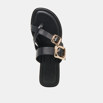 Dolce Vita SHOES Shore Black Leather Sandals