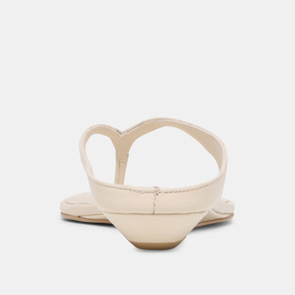 Dolce Vita SHOES GIZEL Bone Leather Thong Square-Toe Sandals