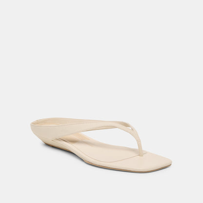Dolce Vita SHOES GIZEL Bone Leather Thong Square-Toe Sandals