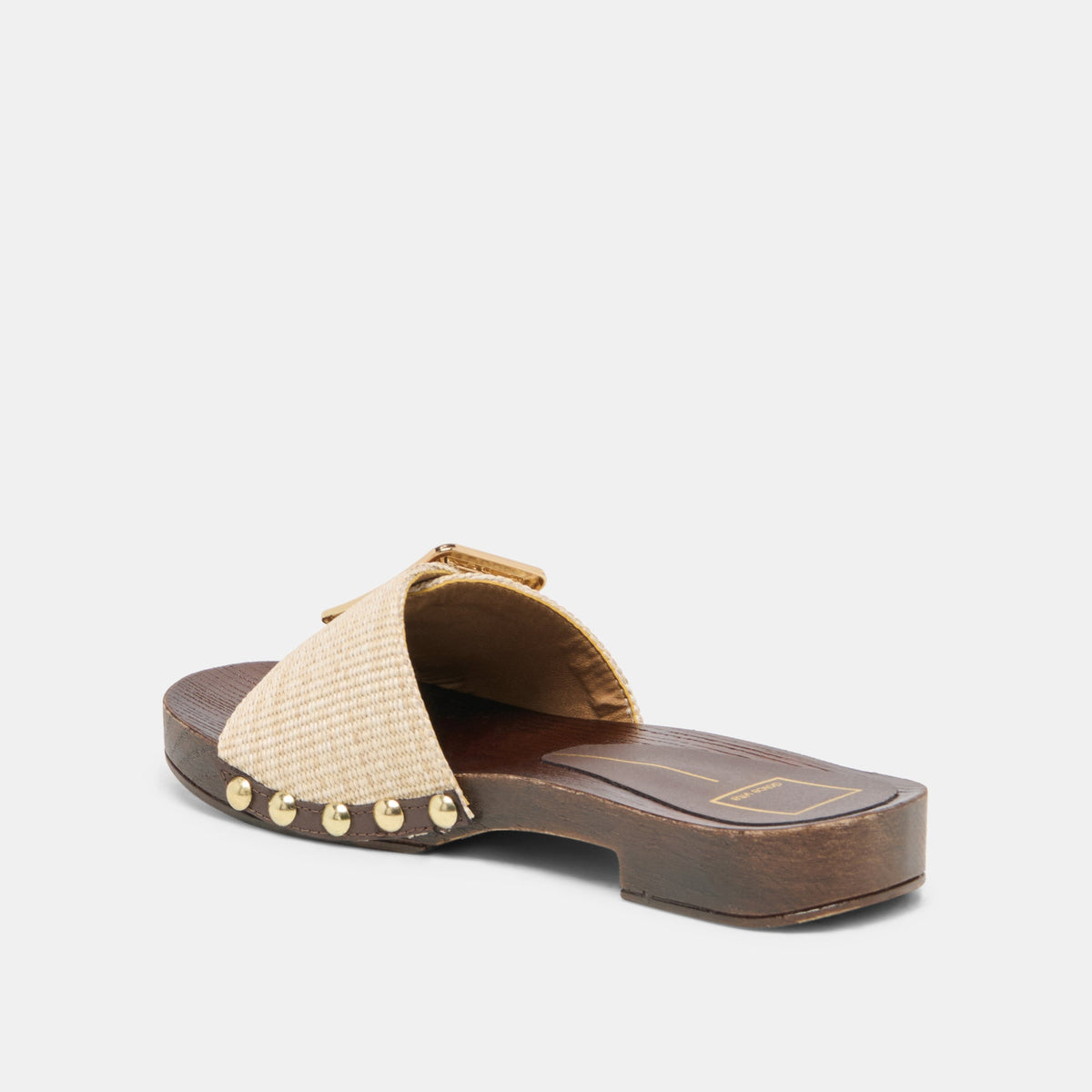 Dolce Vita SHOES SHERY Natural Raffia Open-Toe Buckle Wood Sole Sandals