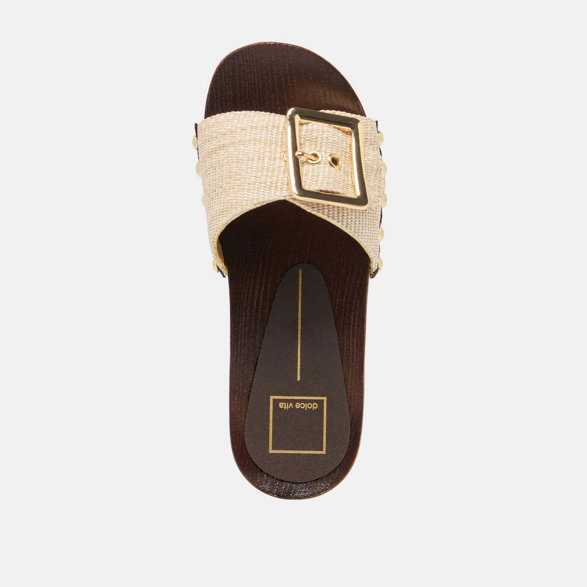 Dolce Vita SHOES SHERY Natural Raffia Open-Toe Buckle Wood Sole Sandals