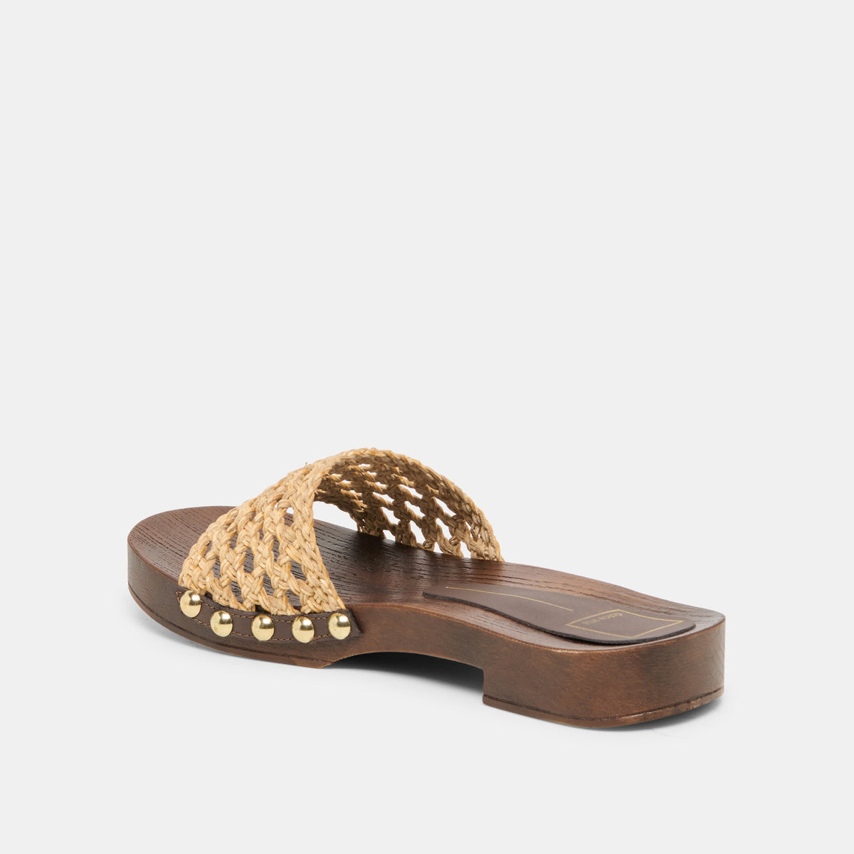 Dolce Vita SHOES SADIE Tan Raffia Wood Sole Open-Toe Sandals