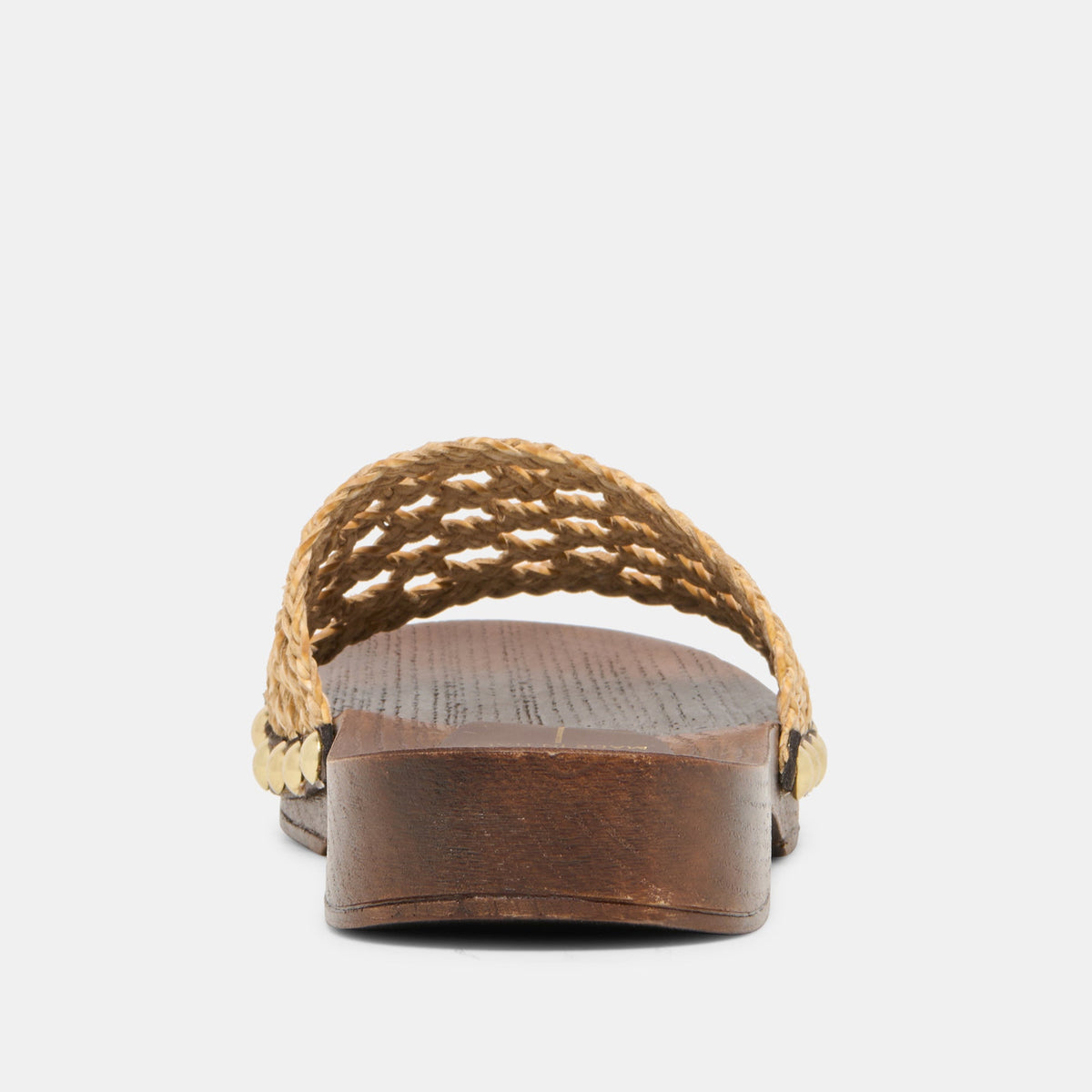 Dolce Vita SHOES SADIE Tan Raffia Wood Sole Open-Toe Sandals