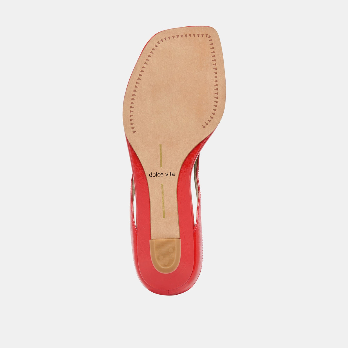 Dolce Vita SHOES GIZEL Red Crinkle Patent Thong Square-Toe Sandals