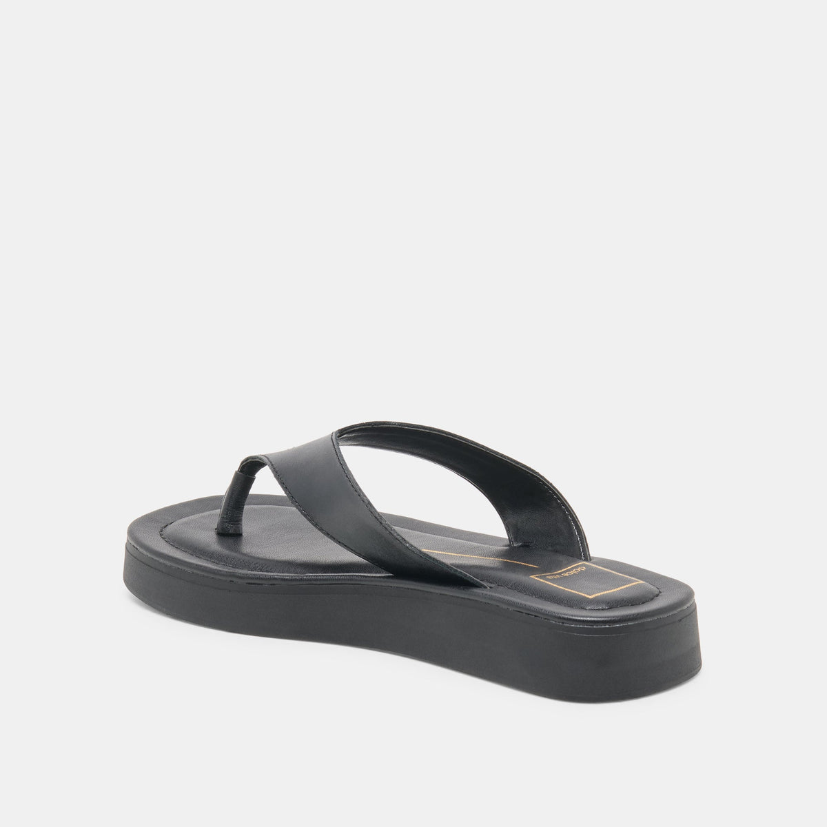 Dolce Vita SHOES BLAYZE Black Leather Platform Flip-Flop Sandals