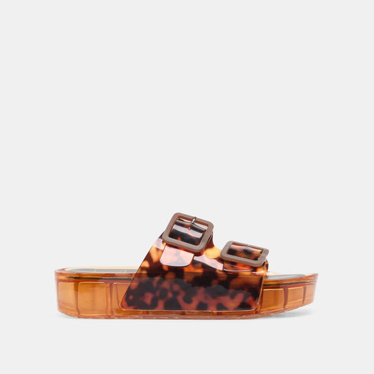 Dolce Vita SHOES JULIO X Tortoise Vinyl Jelly Platform Sandals