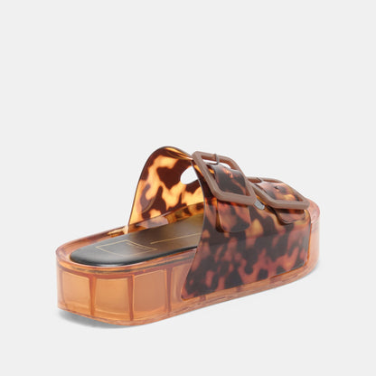 Dolce Vita SHOES JULIO X Tortoise Vinyl Jelly Platform Sandals