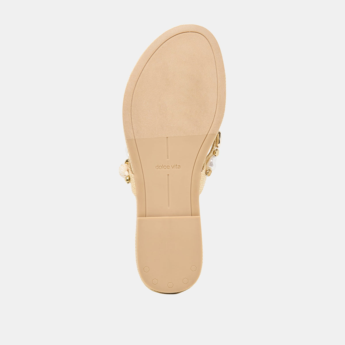 Dolce Vita SHOES KYSHA Lt Natural Raffia Shell Flip-Flop Sandals