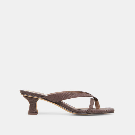Dolce Vita SHOES Brevel Chocolate Raffia Heels