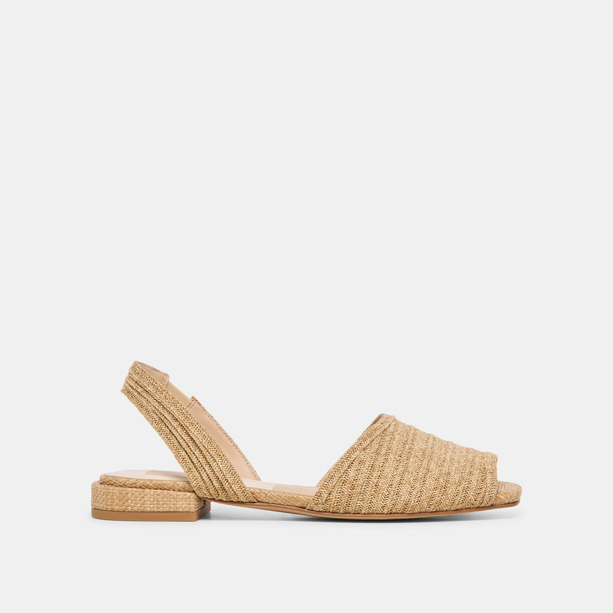 Dolce Vita SHOES MARZY Natural Raffia Slingback Peep-Toe Sandals