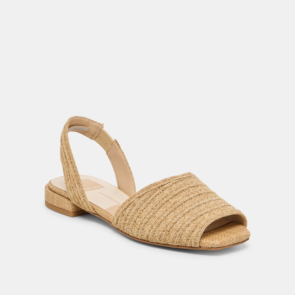 Dolce Vita SHOES MARZY Natural Raffia Slingback Peep-Toe Sandals