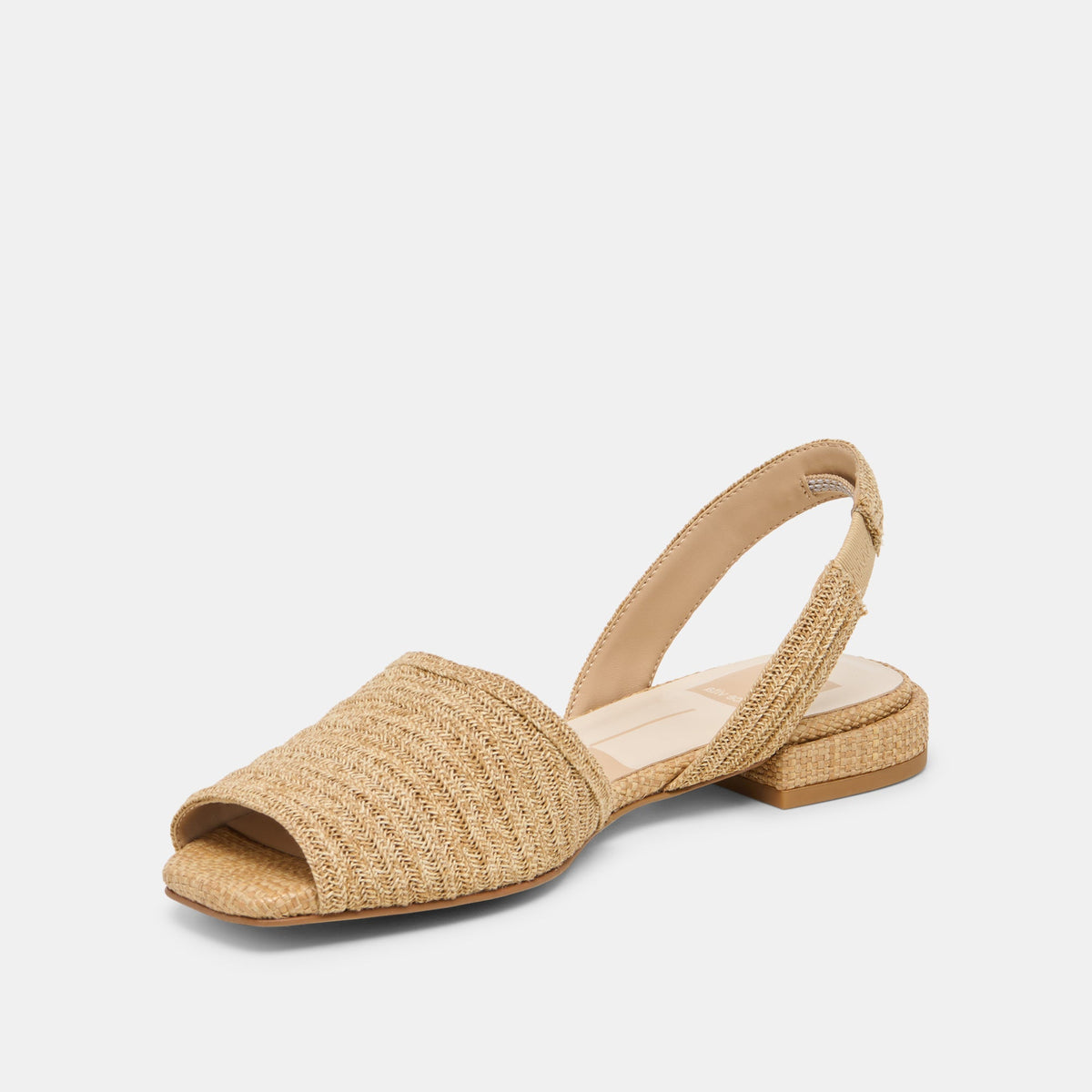 Dolce Vita SHOES MARZY Natural Raffia Slingback Peep-Toe Sandals