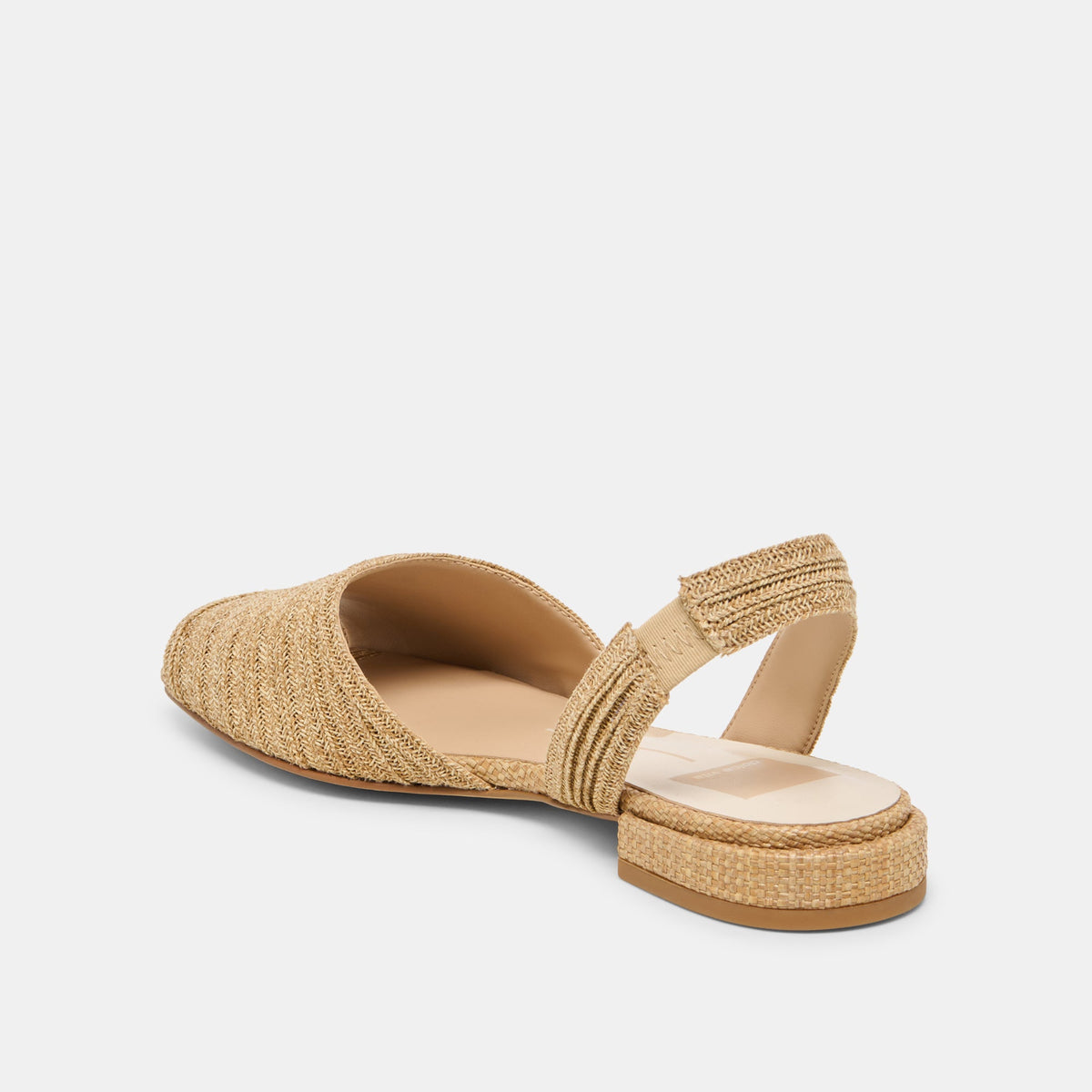 Dolce Vita SHOES MARZY Natural Raffia Slingback Peep-Toe Sandals
