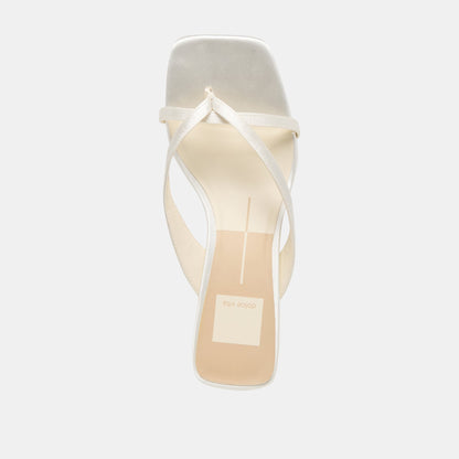 Dolce Vita SHOES Brevel True White Satin Heels