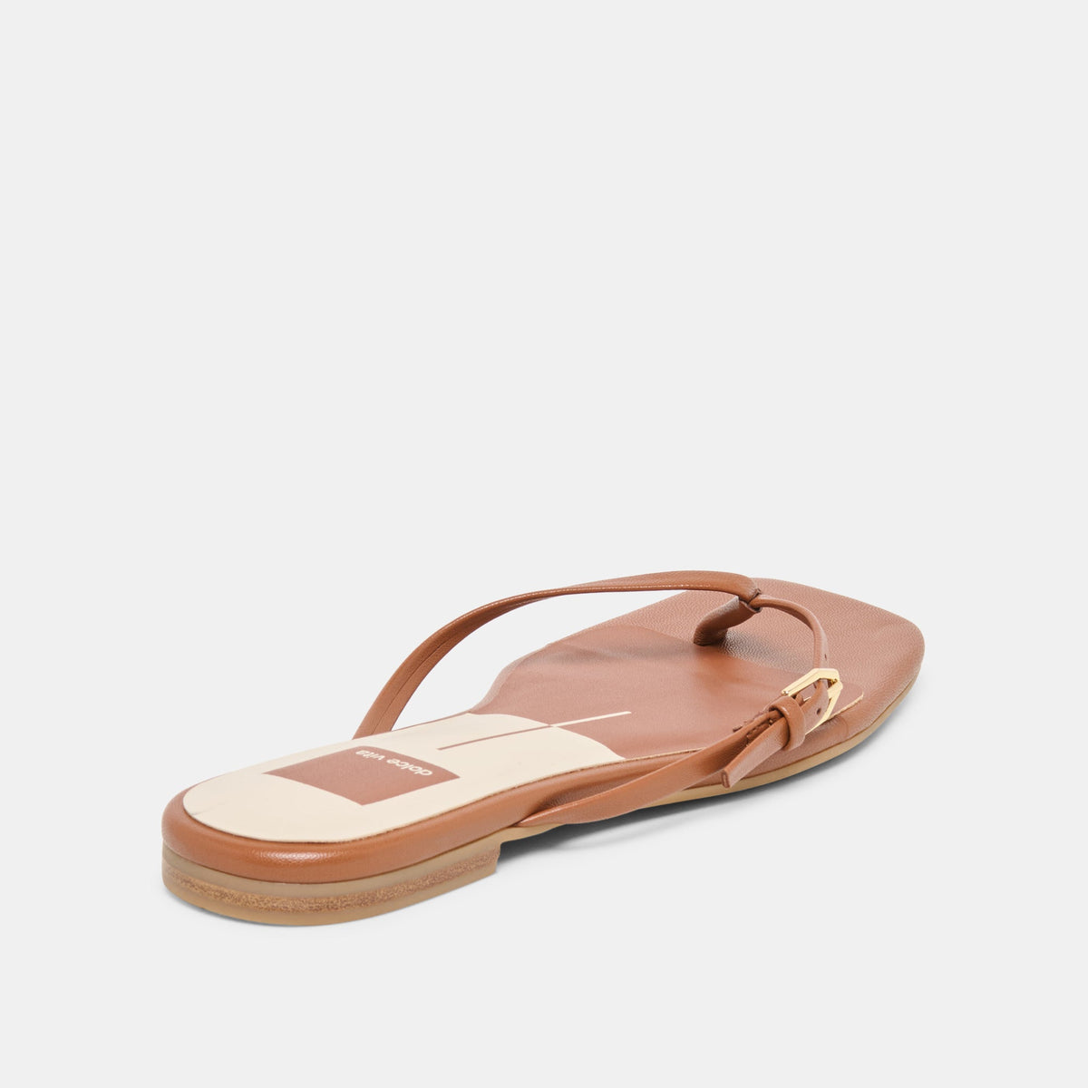 Dolce Vita SHOES MALTA Cognac Leather Buckle Flip-Flop Sandals