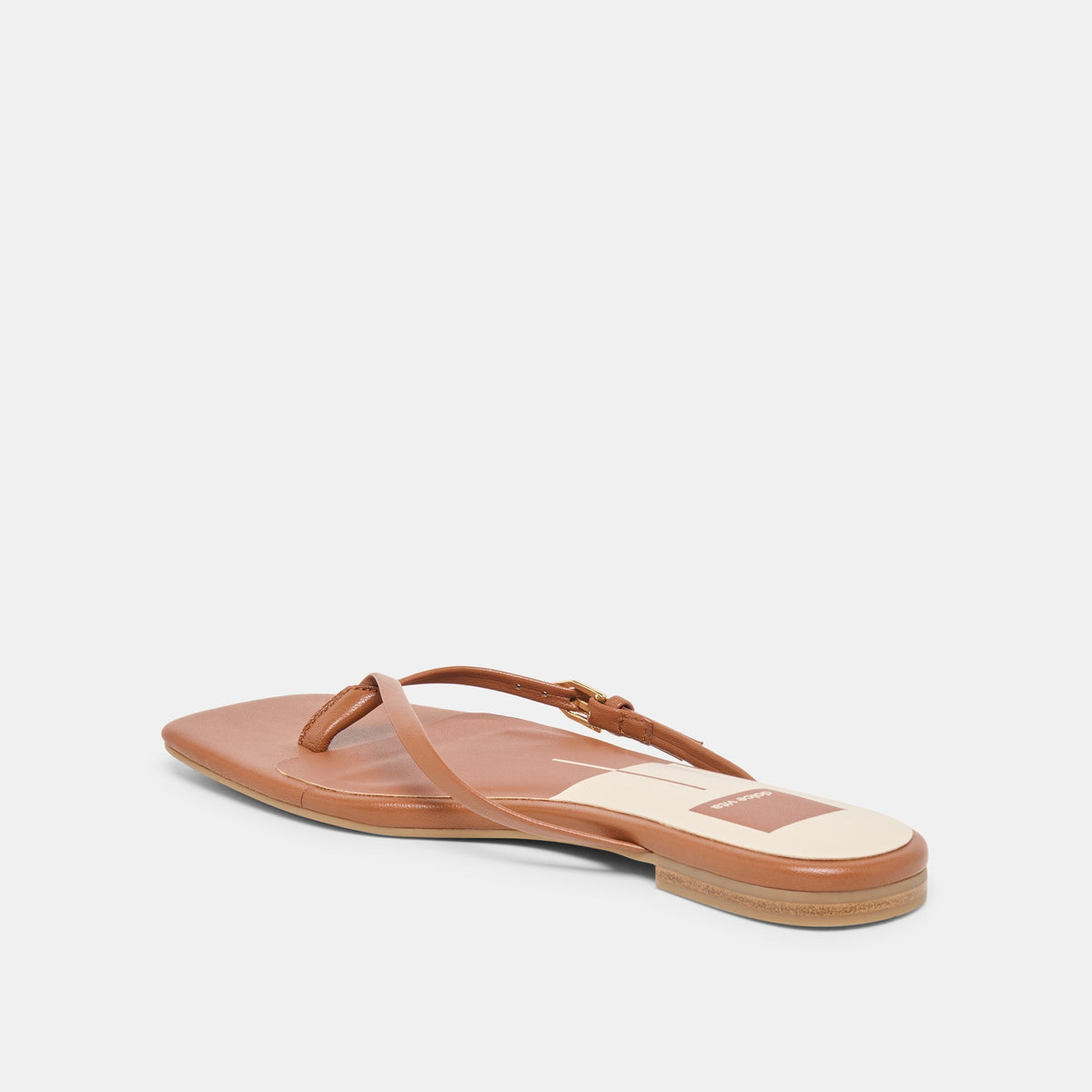 Dolce Vita SHOES MALTA Cognac Leather Buckle Flip-Flop Sandals