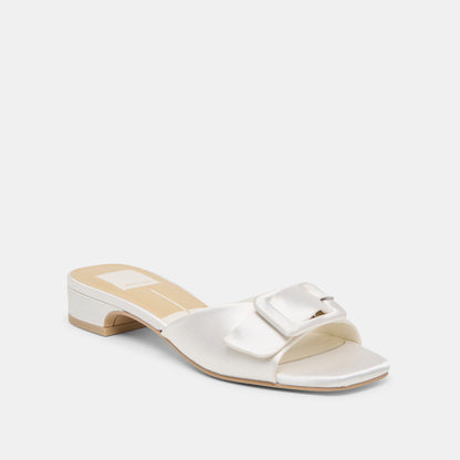 Dolce Vita SHOES Edina True White Satin Sandals