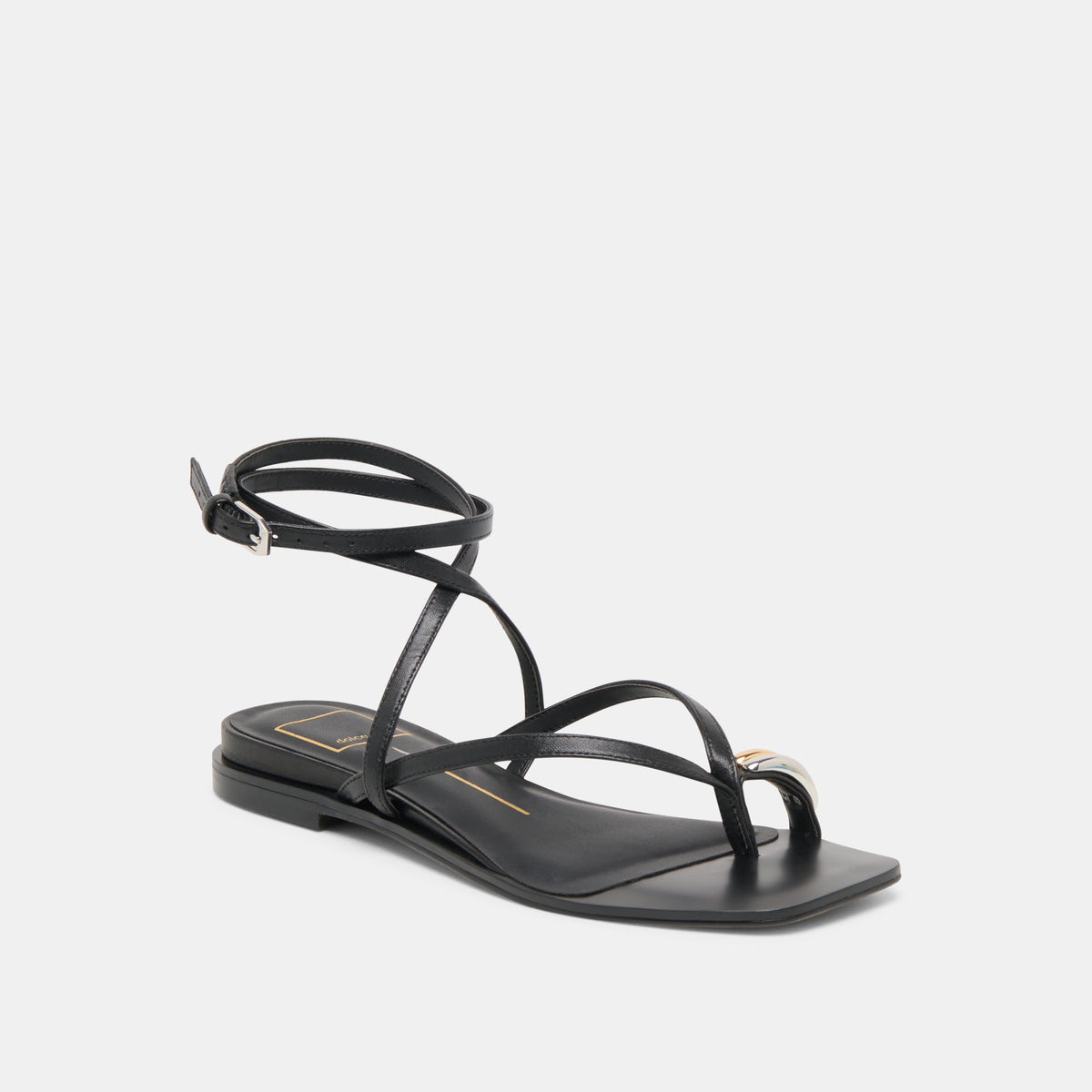 Dolce Vita SHOES Tyrice Black Leather Sandals