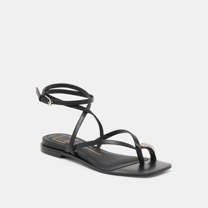Dolce Vita SHOES Tyrice Black Leather Sandals