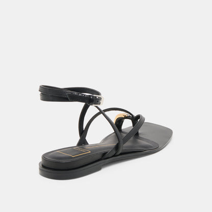 Dolce Vita SHOES Tyrice Black Leather Sandals