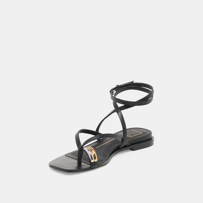 Dolce Vita SHOES Tyrice Black Leather Sandals