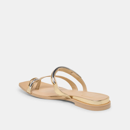 Dolce Vita SHOES Tarina Gold Leather Sandals