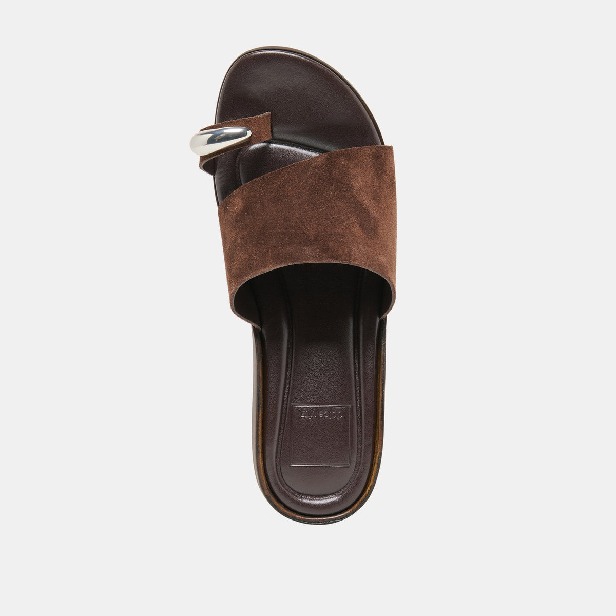 Dolce Vita SHOES MOXY Dk Brown Suede Metal Detail Open-Toe Sandals
