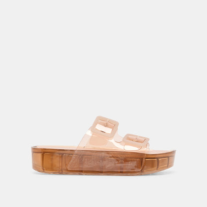 Dolce Vita SHOES JULIO X Mocha Vinyl Jelly Platform Sandals