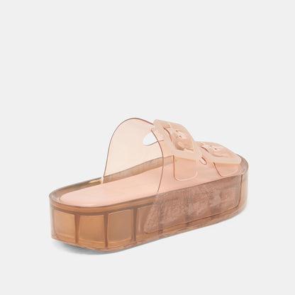 Dolce Vita SHOES JULIO X Mocha Vinyl Jelly Platform Sandals