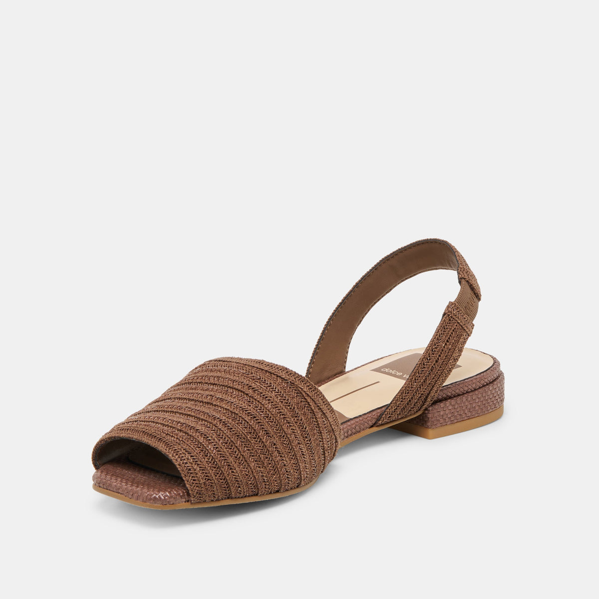 Dolce Vita SHOES MARZY Cocoa Raffia Slingback Peep-Toe Sandals