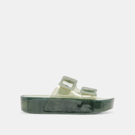 Dolce Vita SHOES JULIO X Olive Vinyl Jelly Platform Sandals