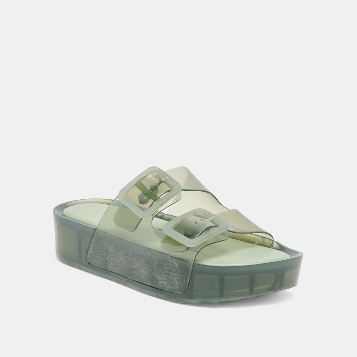 Dolce Vita SHOES JULIO X Olive Vinyl Jelly Platform Sandals