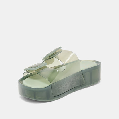 Dolce Vita SHOES JULIO X Olive Vinyl Jelly Platform Sandals
