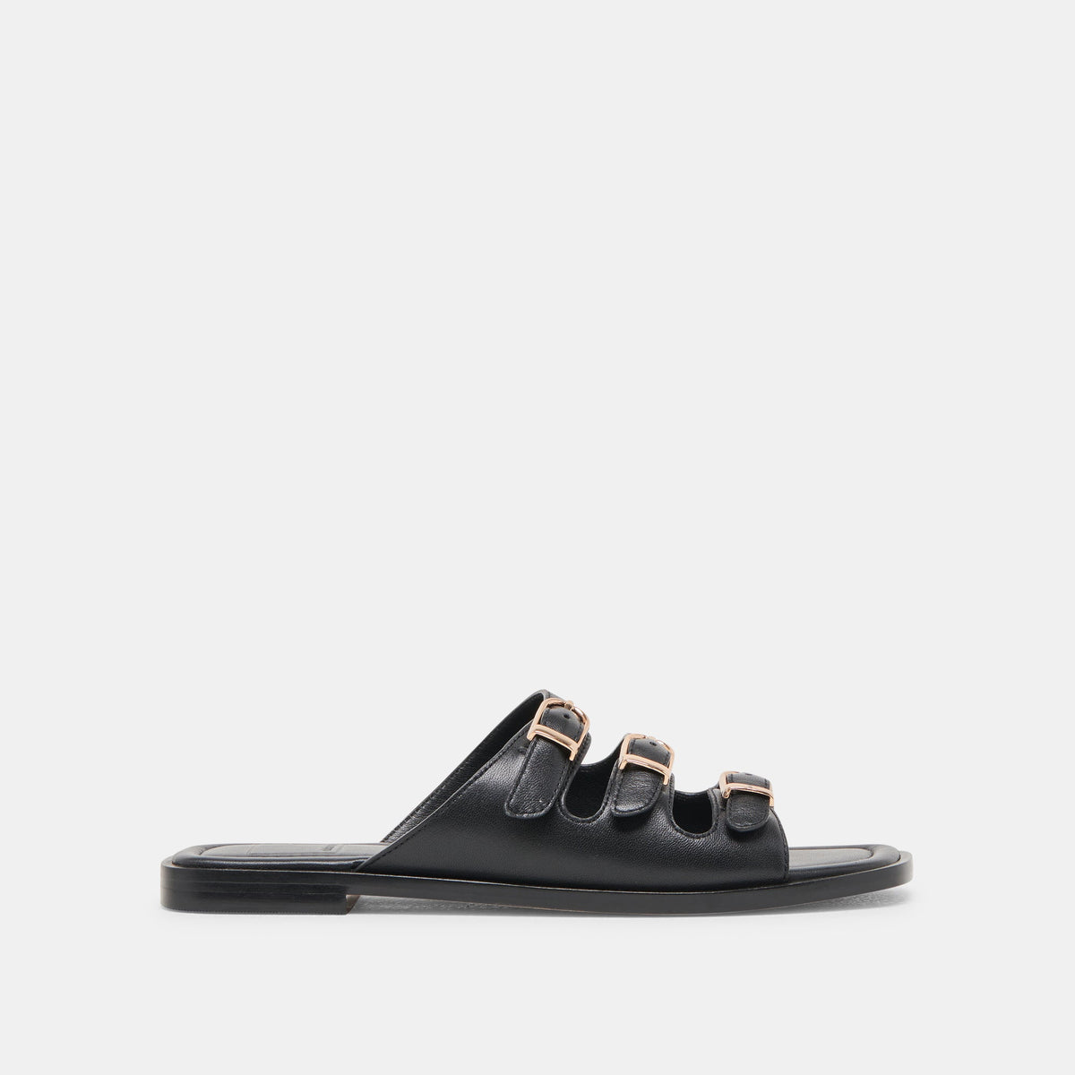 Dolce Vita SHOES Fin Black Leather Sandals