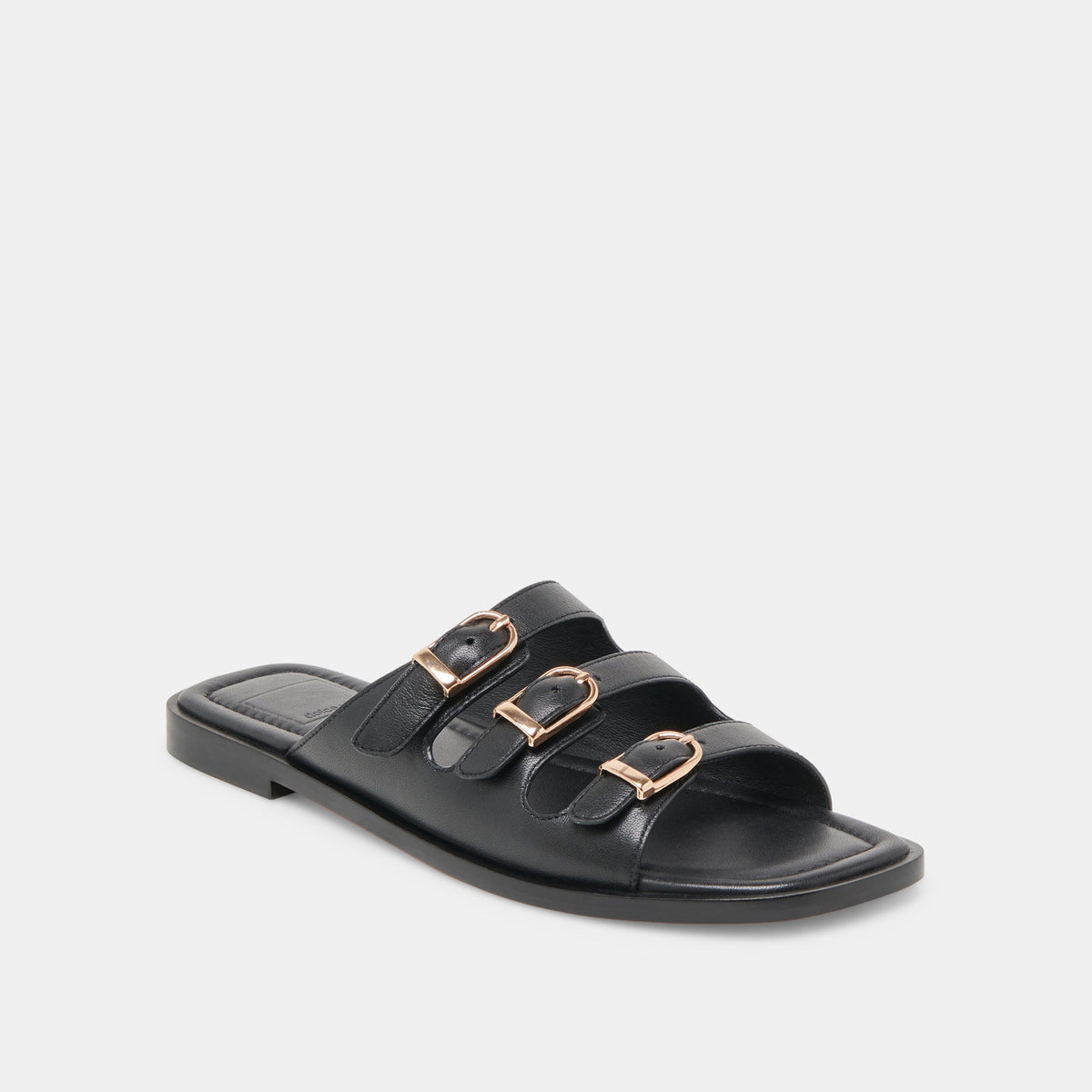 Dolce Vita SHOES Fin Black Leather Sandals