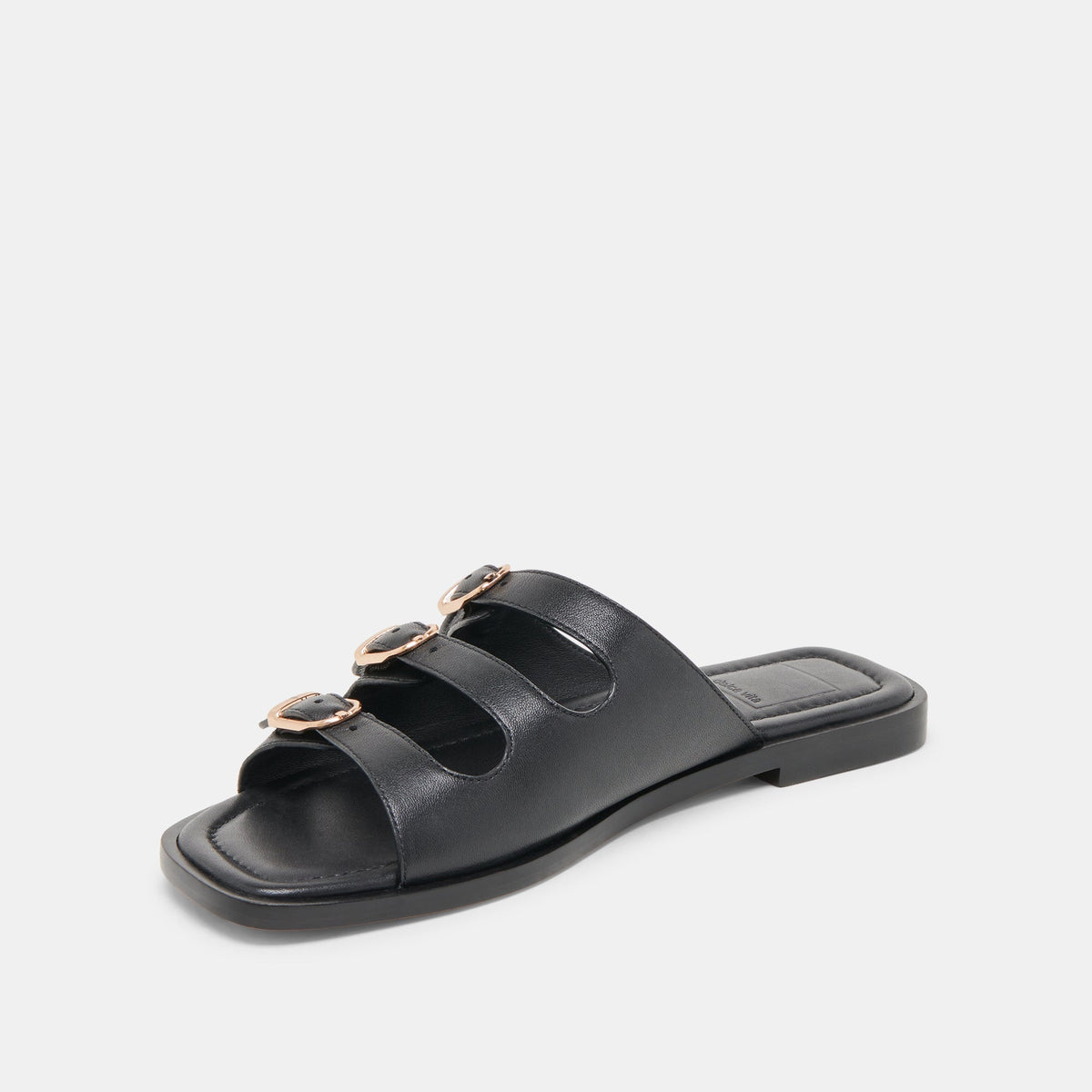 Dolce Vita SHOES Fin Black Leather Sandals