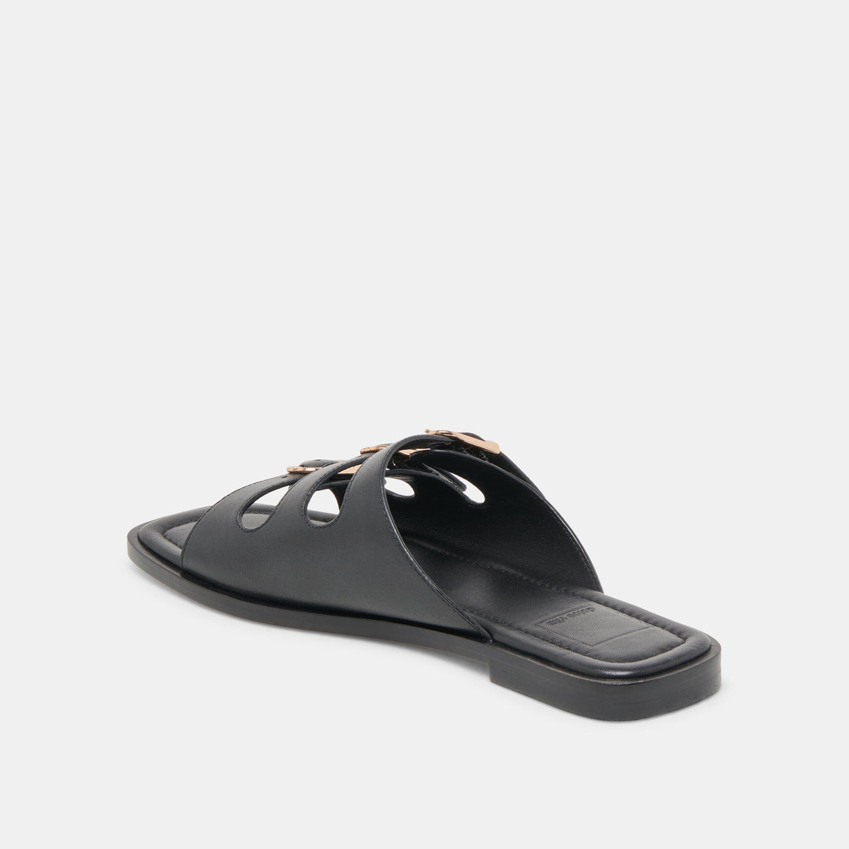Dolce Vita SHOES Fin Black Leather Sandals