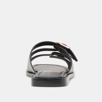 Dolce Vita SHOES Fin Black Leather Sandals