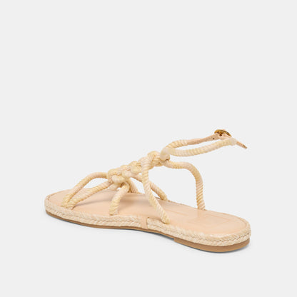 Dolce Vita SHOES ELYANA Natural Multi Rope Raffia Strappy Sandals