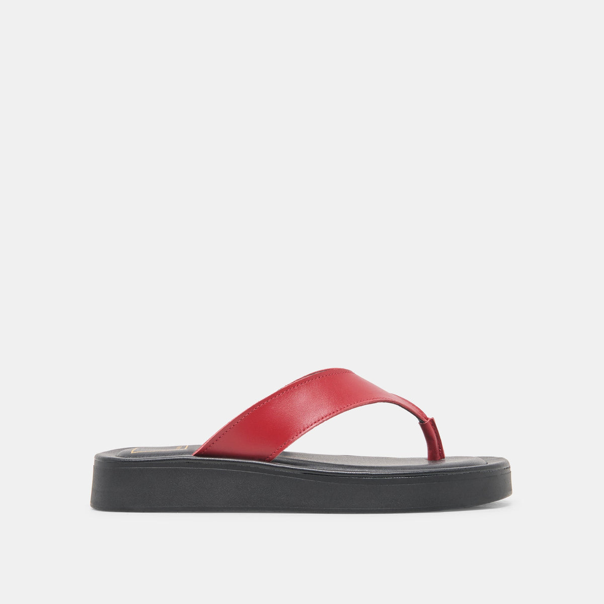 Dolce Vita SHOES BLAYZE Red Leather Platform Flip-Flop Sandals
