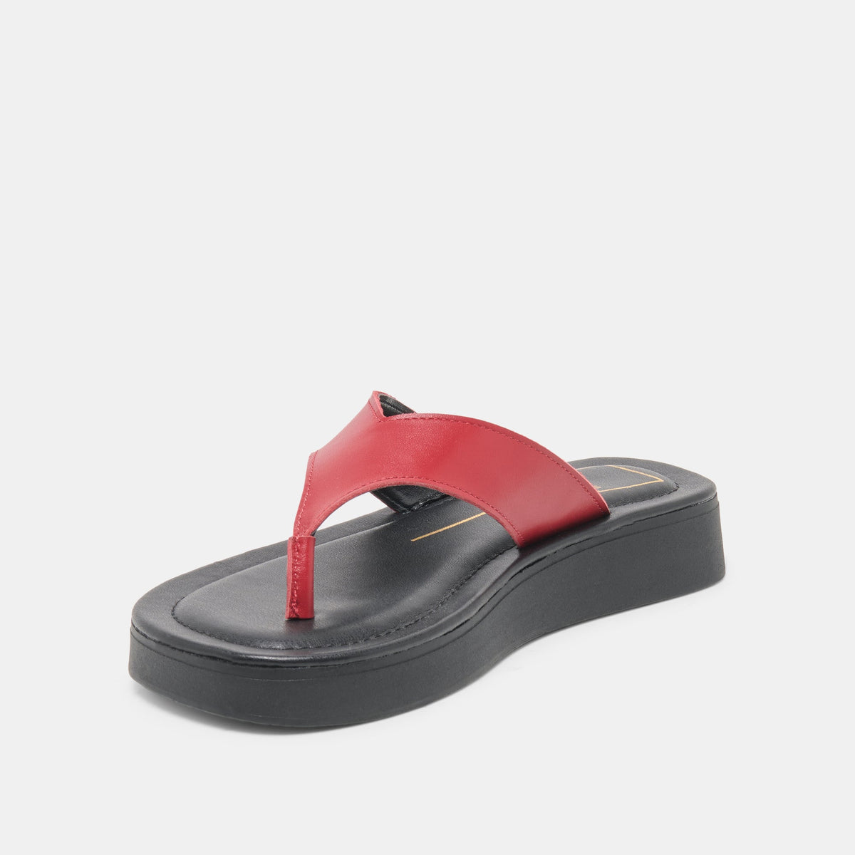 Dolce Vita SHOES BLAYZE Red Leather Platform Flip-Flop Sandals